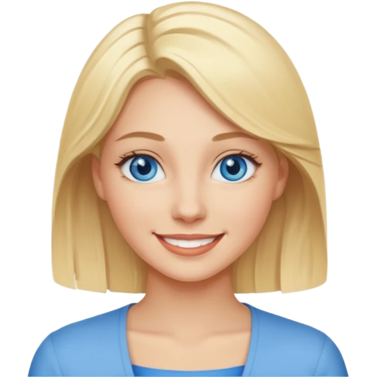 blonde woman blue eyes emoji