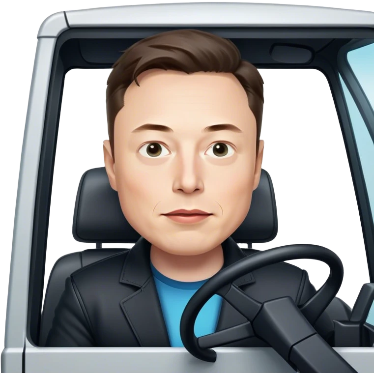 Elon musk in a cybertruck emoji