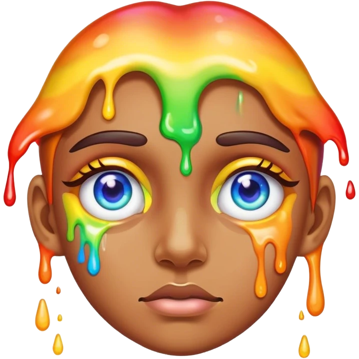 melted  rainbow eye emoji