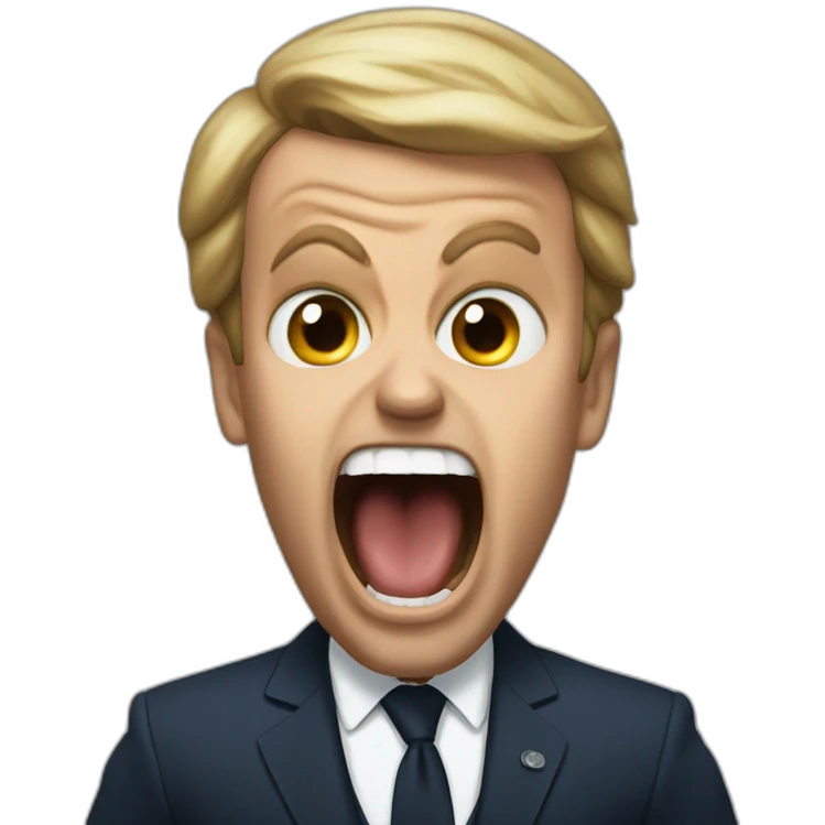 macron screaming of fear emoji