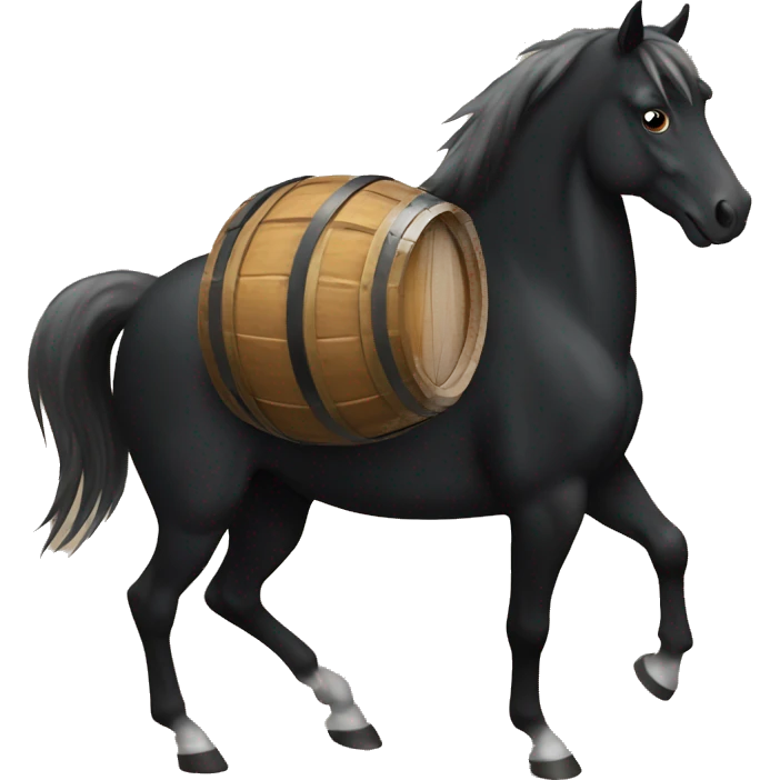 Black horse going around a barrel emoji