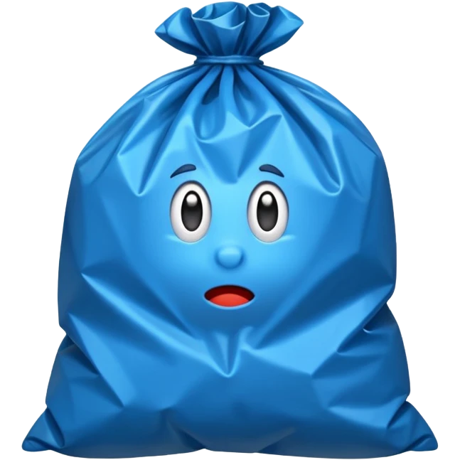 blue garbage bag emoji