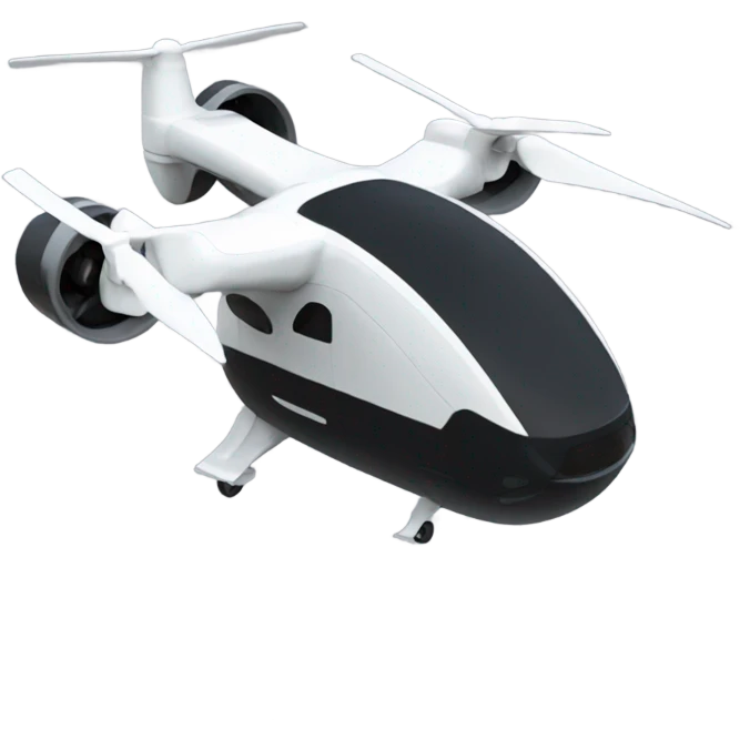 Evtol aircraft in all back  emoji