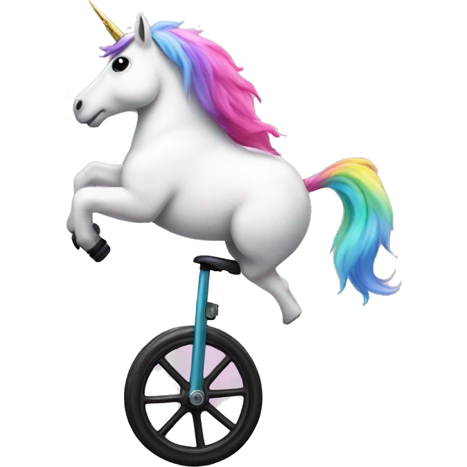 A unicorn on a unicycle emoji