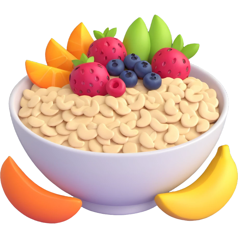 oats in a bowl with fruit emoji