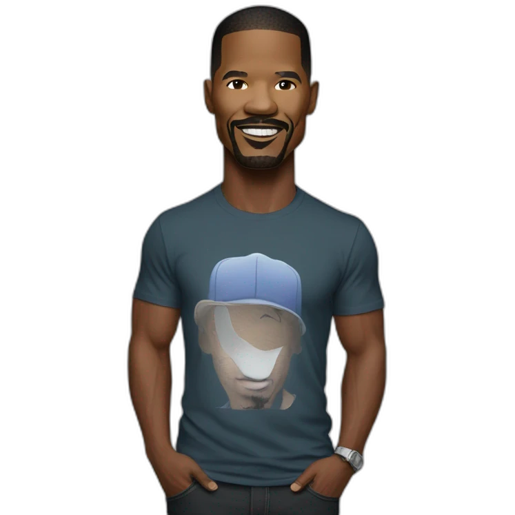 Jamie Foxx wearing t-shirt emoji
