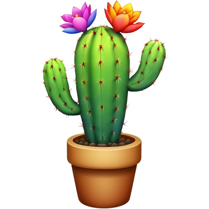 rainbow cactus with no spikes emoji