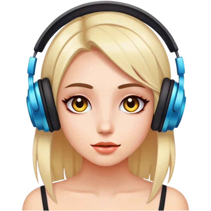 A girl listening to EDM music emoji