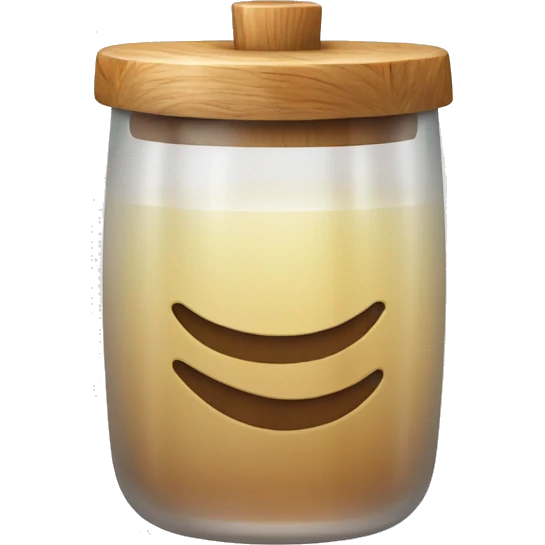glass with wood lid and straw emoji