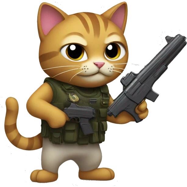 Cat with gun emoji