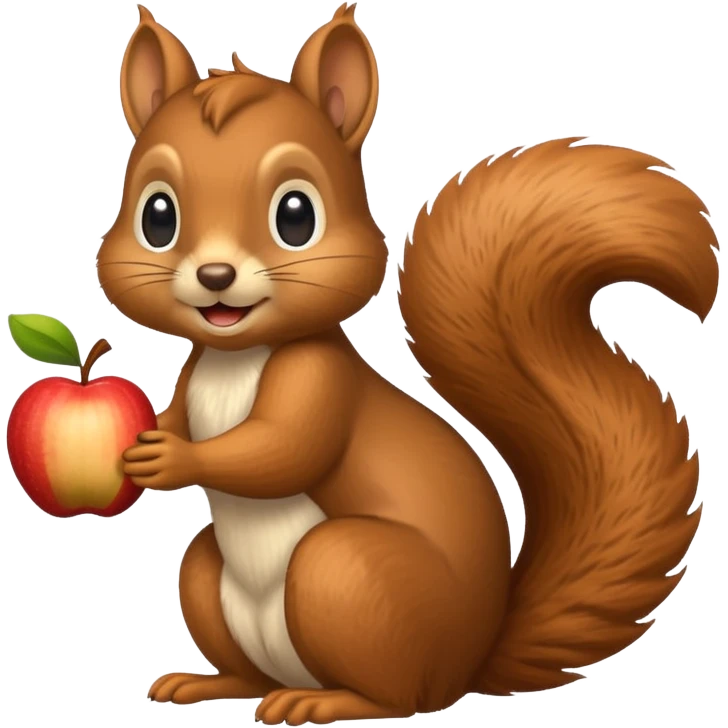 Add a thought bubble above the squirrel's head to make it look like it is thinking, in Apple emoji style, with no background. emoji