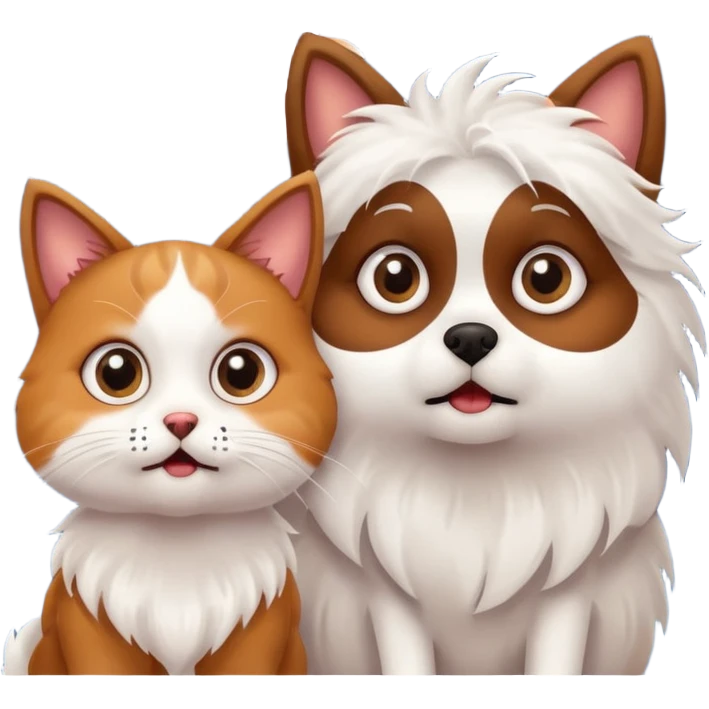 The dog and cat are afraid of fireworks emoji