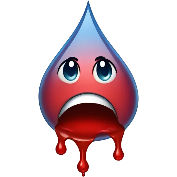 Blood drop crying emoji
