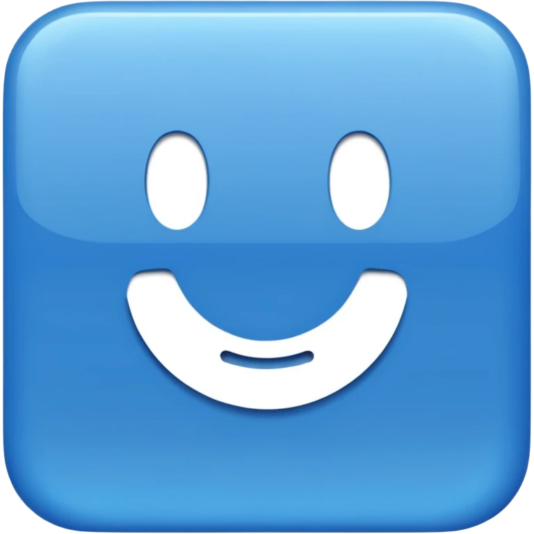 in blue square shape, create the word " IN"  in the middle emoji