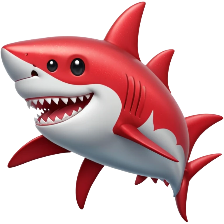 red glitter shark happy emoji