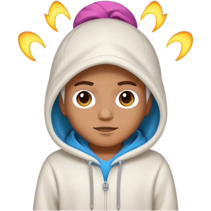 marshmallow head DJ with a hoodie and lights emoji