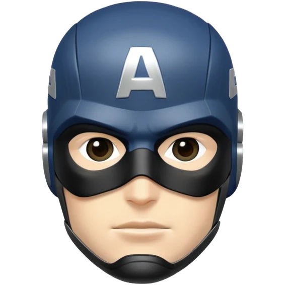 captain america face with black mask  and helmet emoji