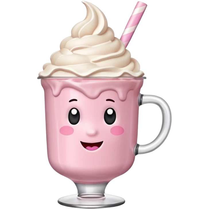 Pastel Pink Frozen Cream Hot Chocolate  emoji