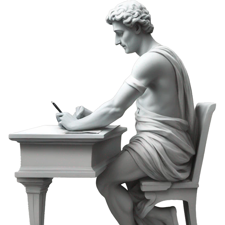 italian statue writing at desk emoji