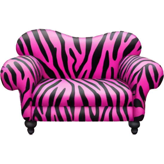 Hot pink zebra high heel shoe couch  emoji