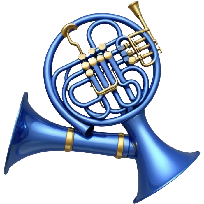 blue french horn emoji