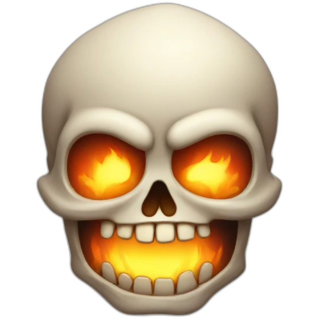 funny fire skull emoji