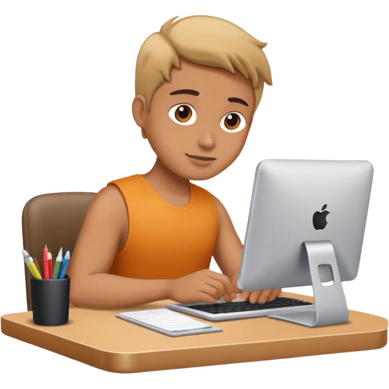 persona trabajando sola en un escritorio emoji