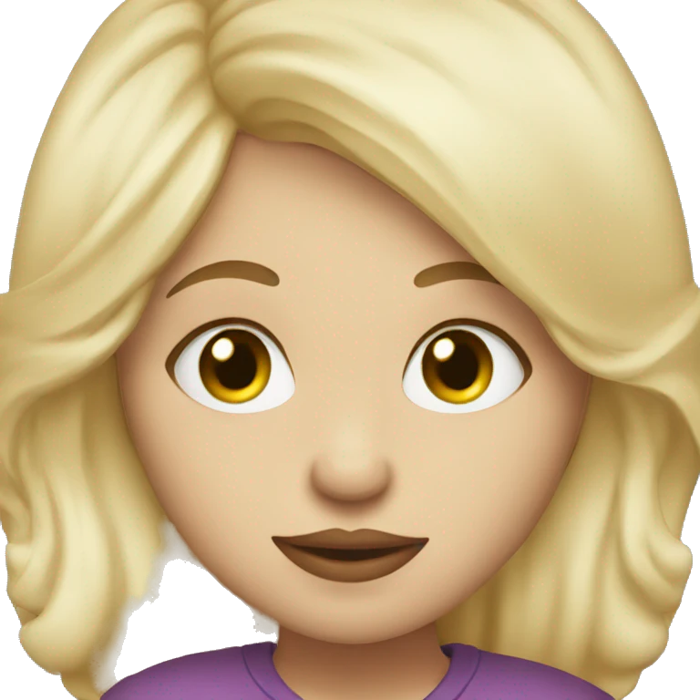 Blonde girl with peace sign and a kiss face  emoji
