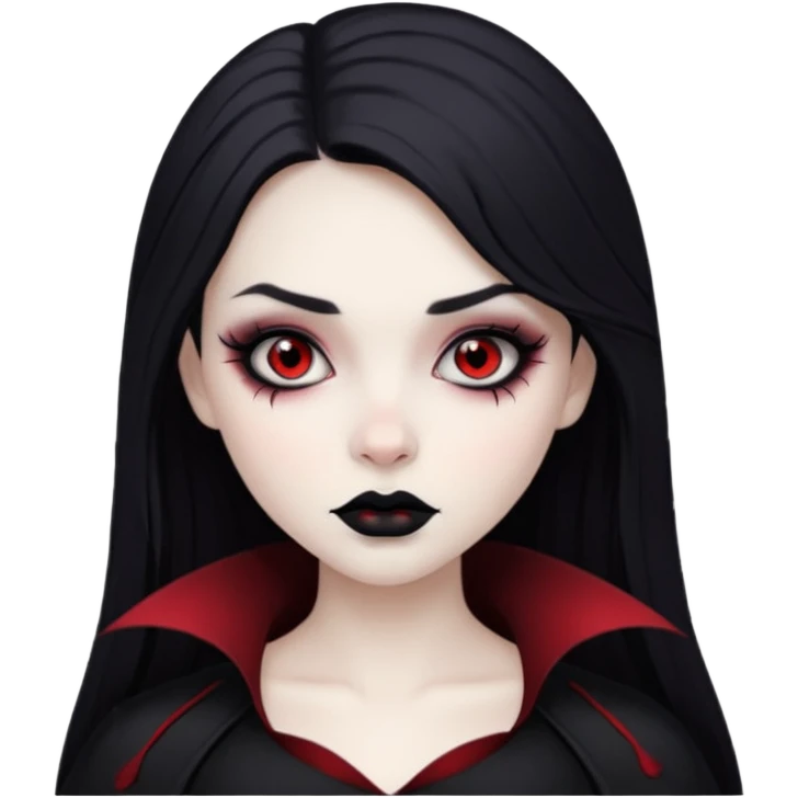 девушка вампир с темными волосами и готическим макияжем emoji