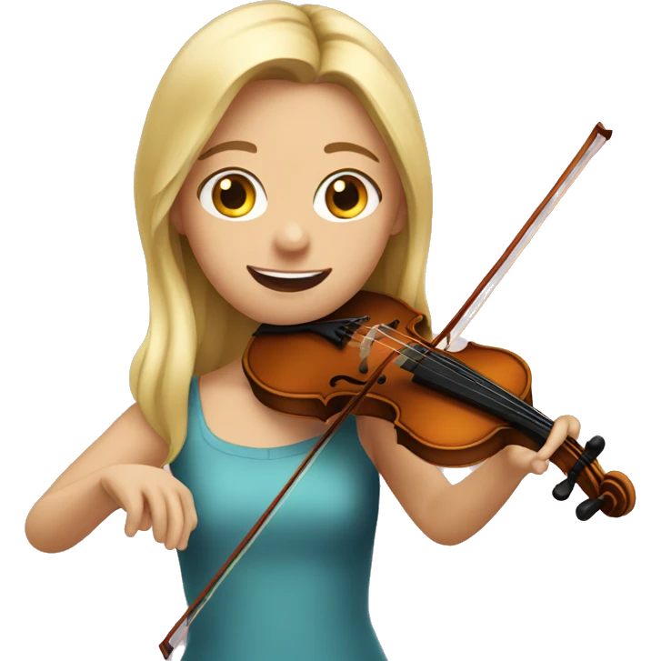 blond girl playing a violin emoji
