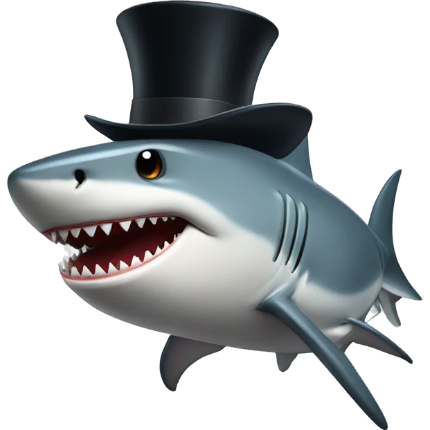Shark with top hat emoji
