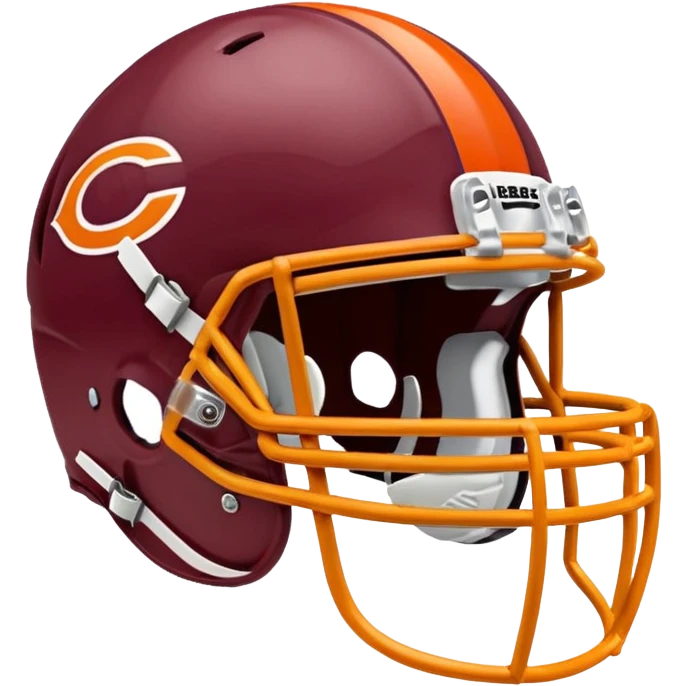 The Washington commanders football helmet and the Chicago Bears football helmet facing each other emoji