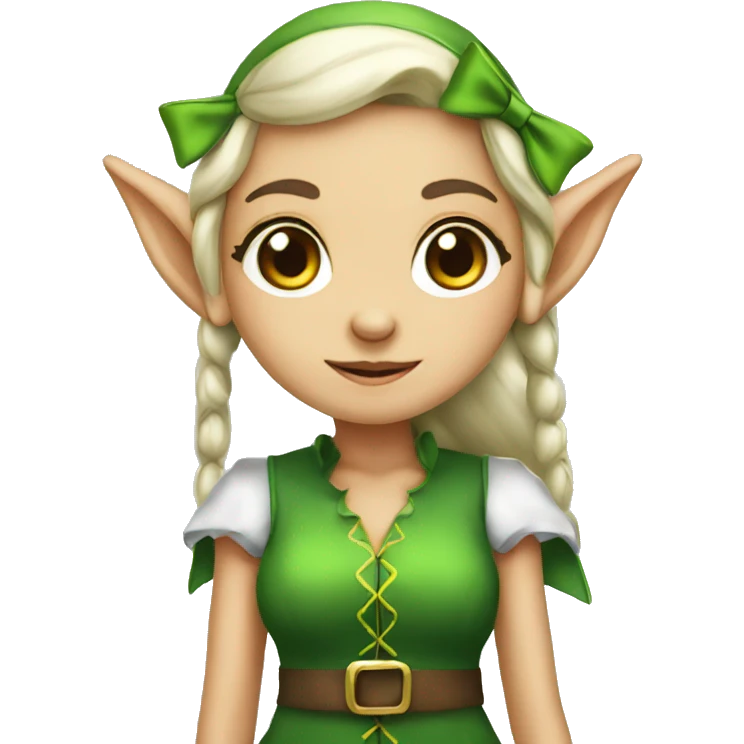 elf girl with bow emoji