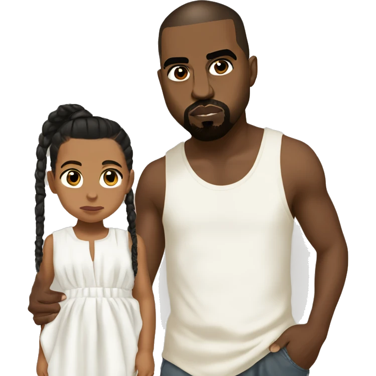 Kanye west with north west  emoji
