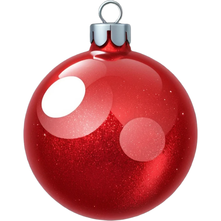 Red glitter ball ornament emoji