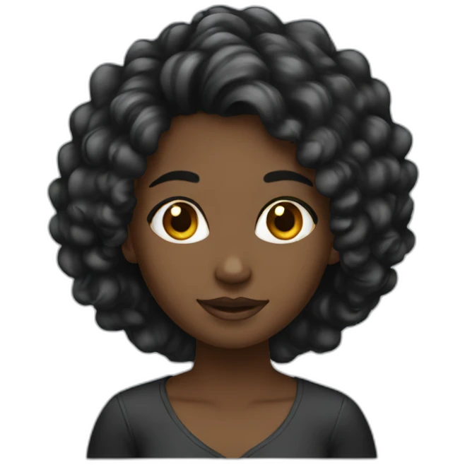 Black girl stright hair studying  emoji