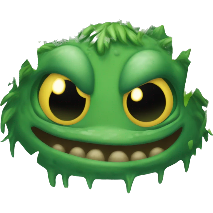 green swamp monster peeking his head out of the swamp. Only his eyes and the top of his head are visible. emoji