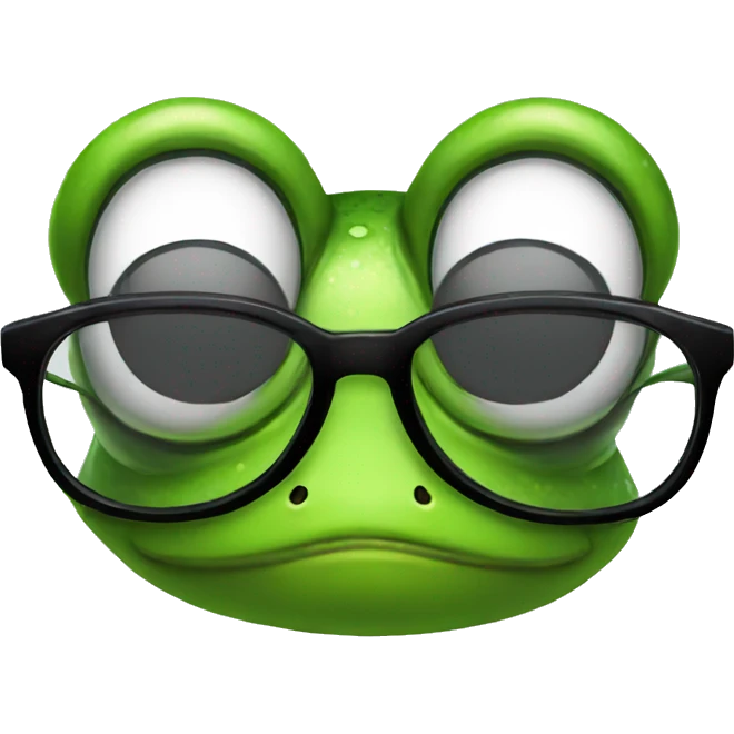Nerdy frog  emoji