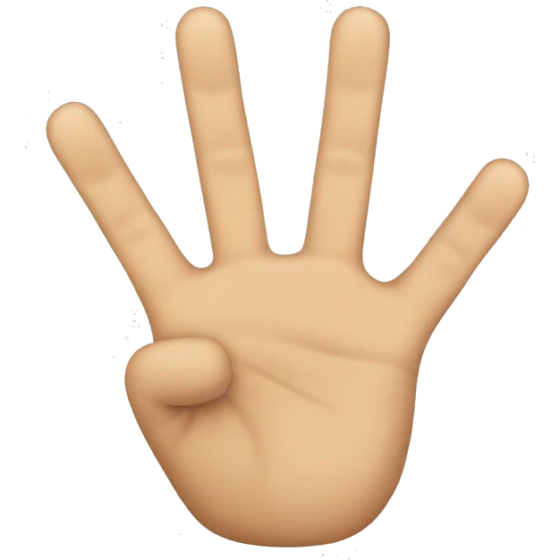 4 fingers up emoji