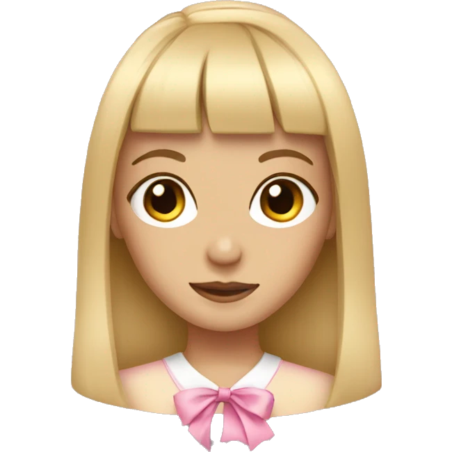blonde girl with bangs wearing a pink bow  emoji