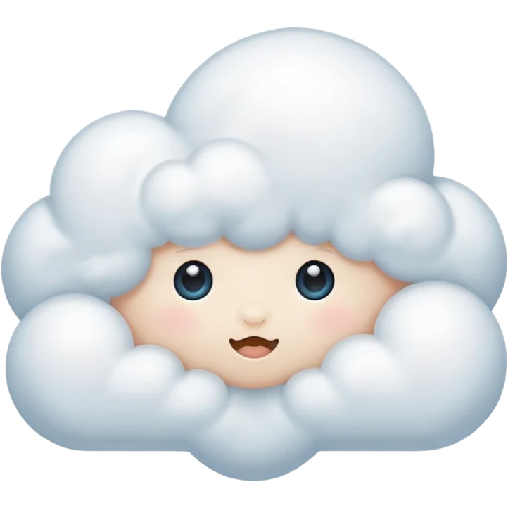 cute cloud breathing in emoji