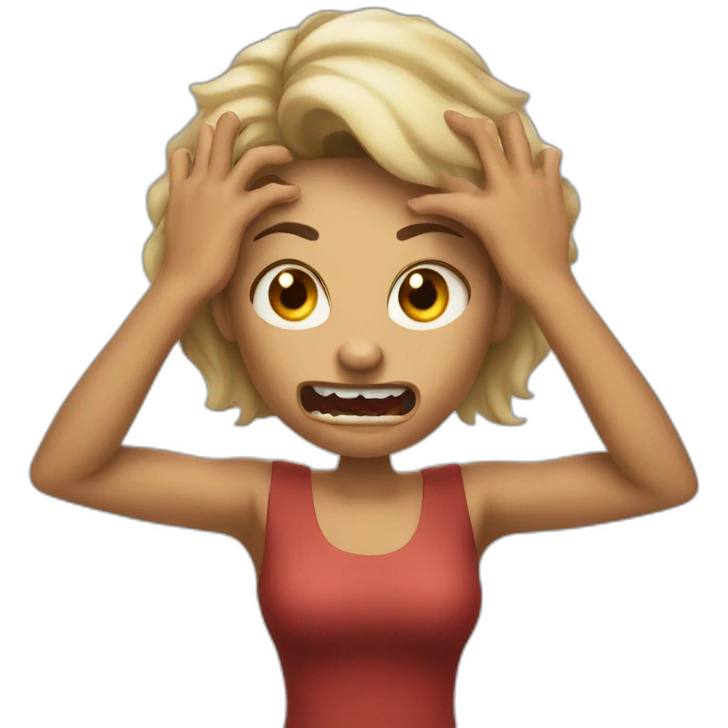 A woman acting like a monster with her hand and her face says grrr. Both hands are visible !  emoji