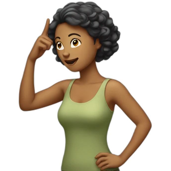 woman pointing to its own head emoji