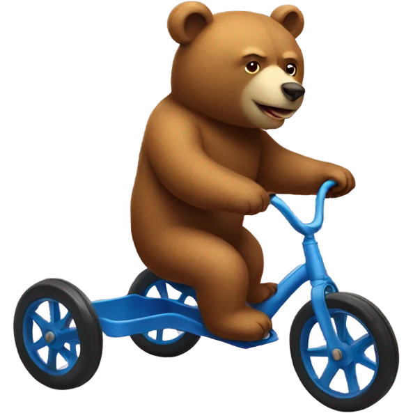Bear riding a small tricycle emoji