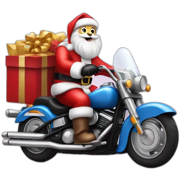Santa Claus on a motorcycle  emoji