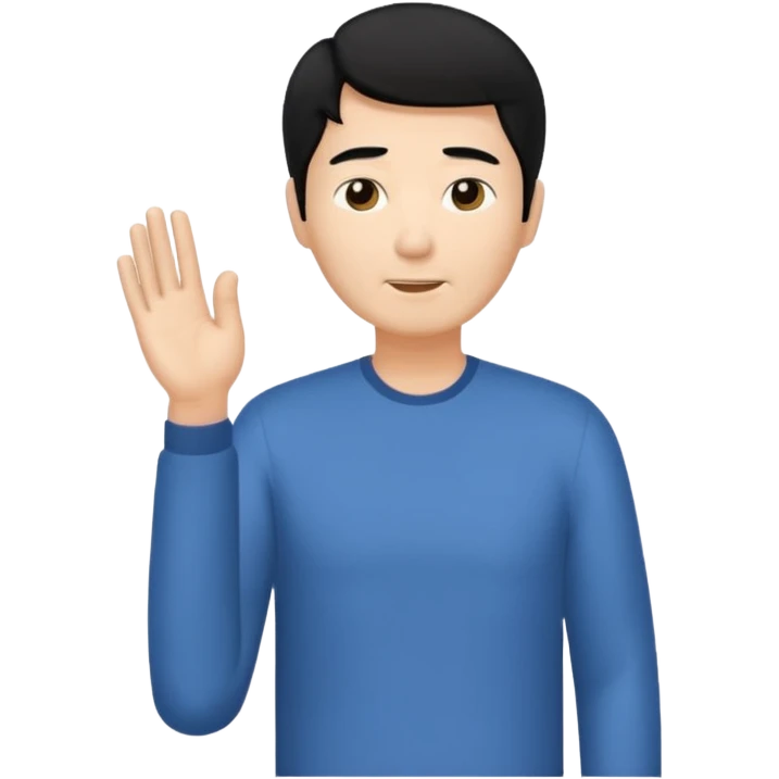 one tall, lean man in his 50s, talking, black hair, asian,  emoji