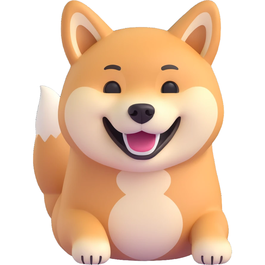 shiba inu, laughing emoji
