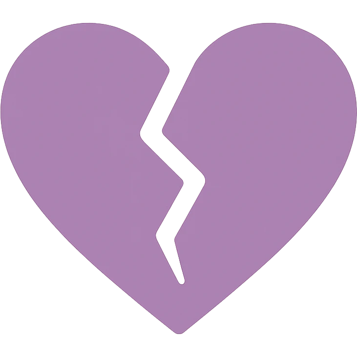 A dull purple broken heart emoji
