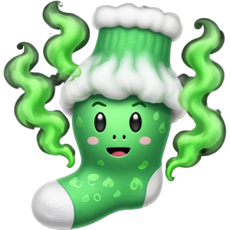 stinky sock with green smoke emoji