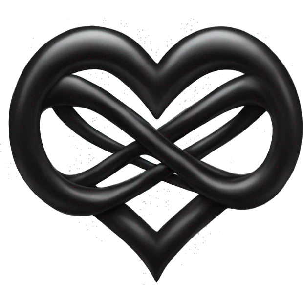Infinity sign inside a black heart emoji